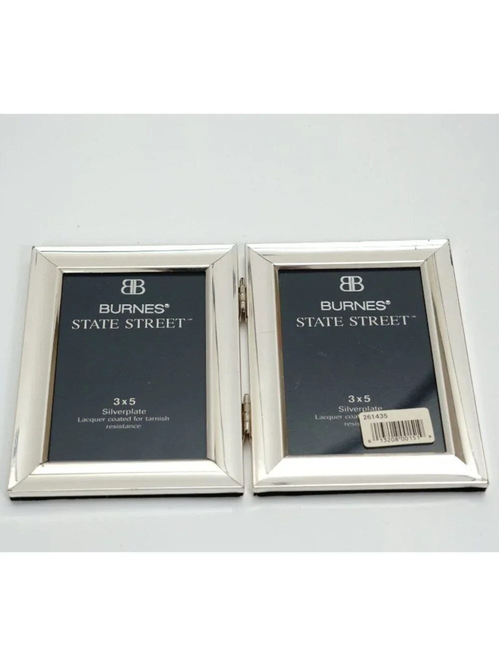 Burnes State Street Double Frame Silverplate Folding for Two 3x5s